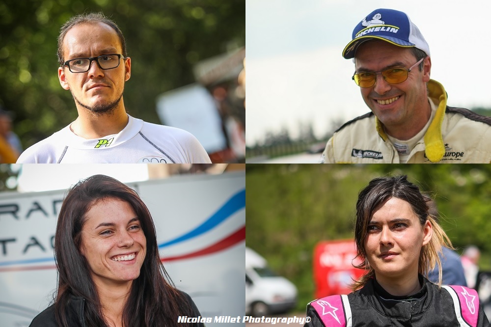 De haut en bas et de gauche à droite, Geoffrey Schatz Champion de France Sport, Nicolas Werver Champion de France Production, Cindy Gudet Championne de France Sport et Elodie Lafosse Championne de France Production.