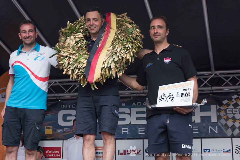 Le podium de la Glasbachrennen accueillait Christian Merli, Simone Faggioli et Sébastien Petit.